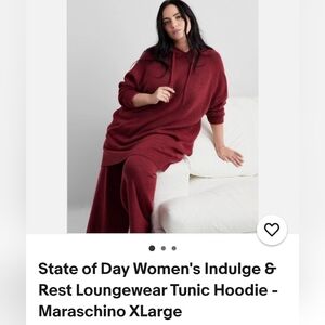 State of Day Hooded Tunic Sweater - Rosewood Sweater Dress